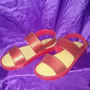 Red casual sandals