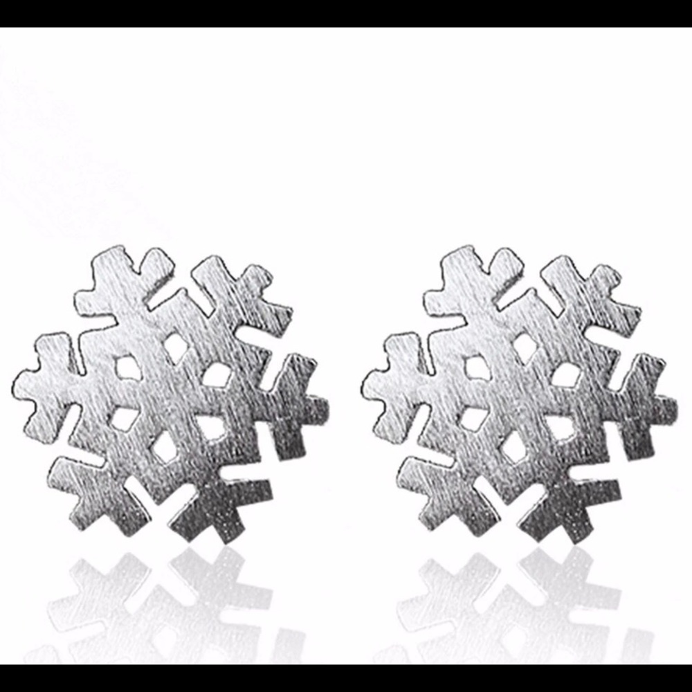 ☀️ Silver Winter Snowflake Earrings ❄️