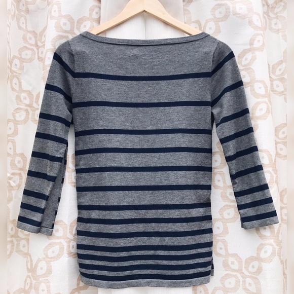Rag & Bone Knit Sweater Striped Gray & Blue Top - Picture 3 of 3