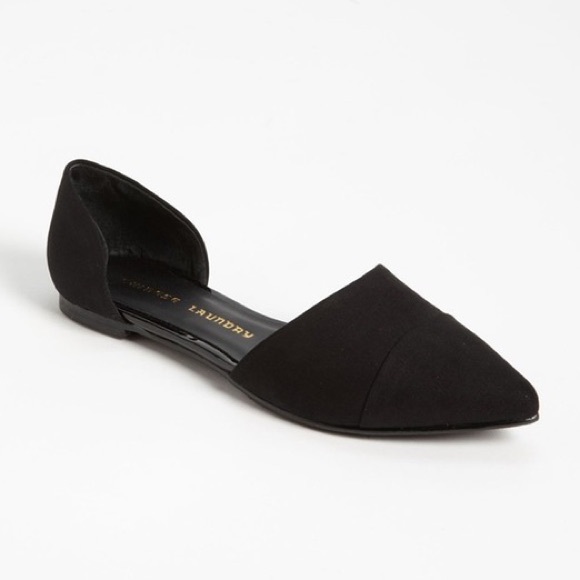 Chinese Laundry Shoes - Chinese Laundry D'Orsay Black Suede Ballet Flats