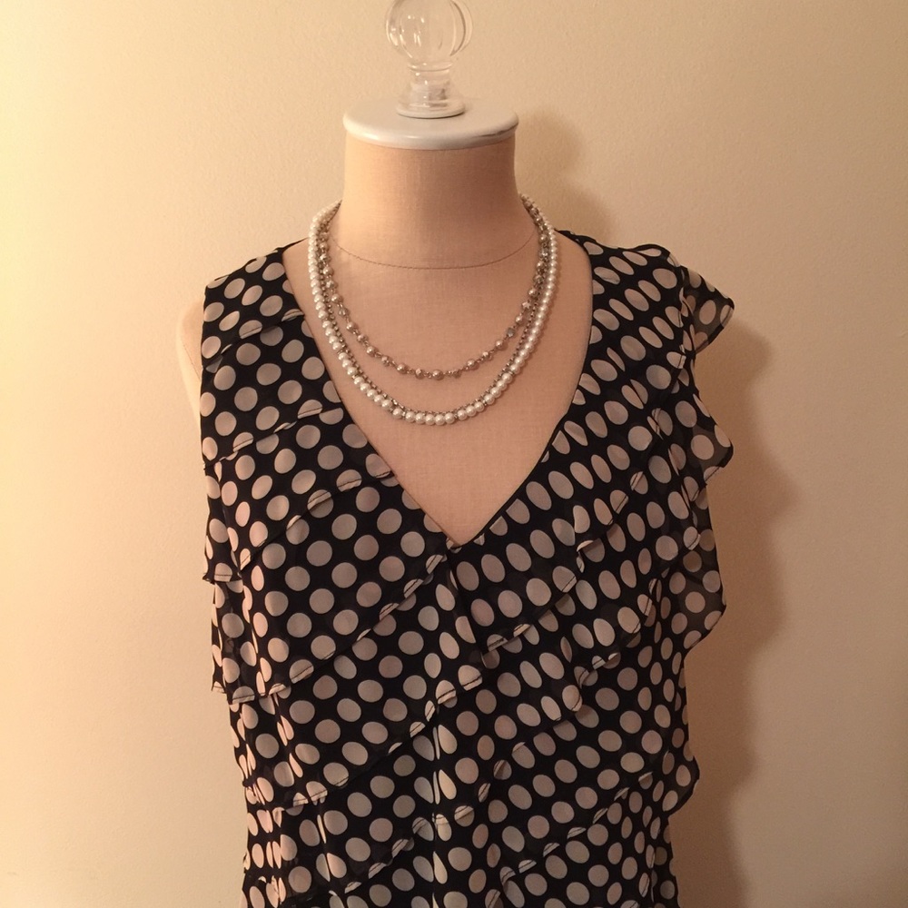 Polka Dots Galore Adrianna Papell Silk Dress