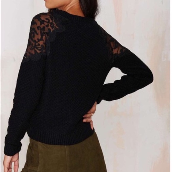 Knitted Sweater with Organza shoulders - Picture 3 of 3