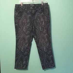 Cropped paisley jeans