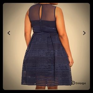 Elastic stripped skater dress (worn once)