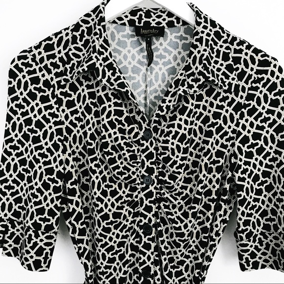 Laundry by Shelli Segal Geometric Shirt Dress - Picture 3 of 5