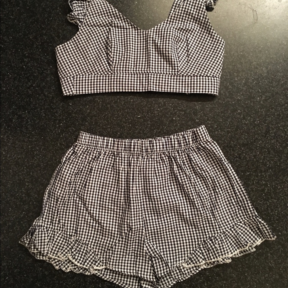 Plaid Two Piece Outift