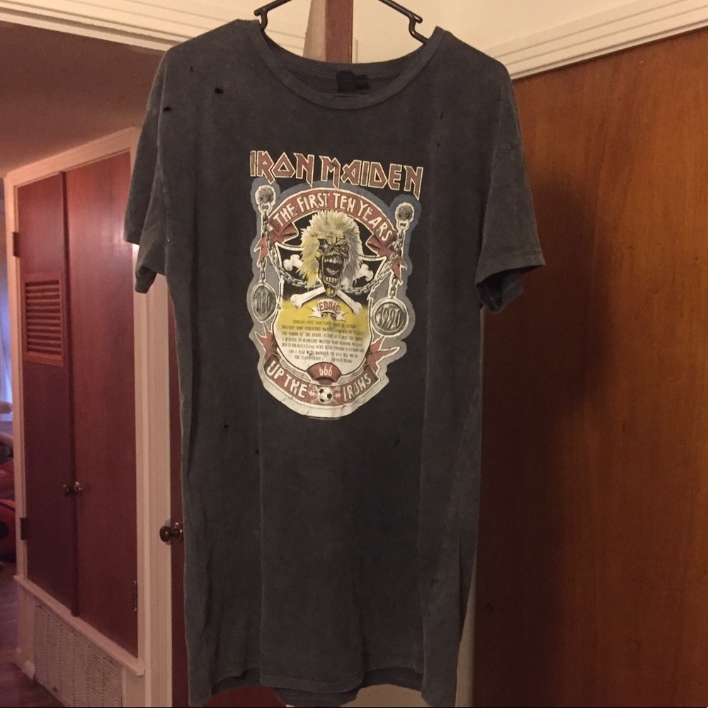 Iron Maiden distressed t-shirt dress