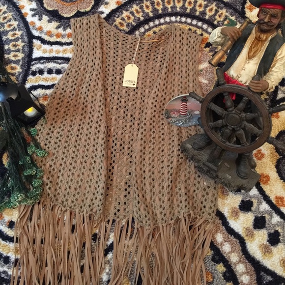 Jackets & Blazers - GROOVY FRINGE VEST! NWT