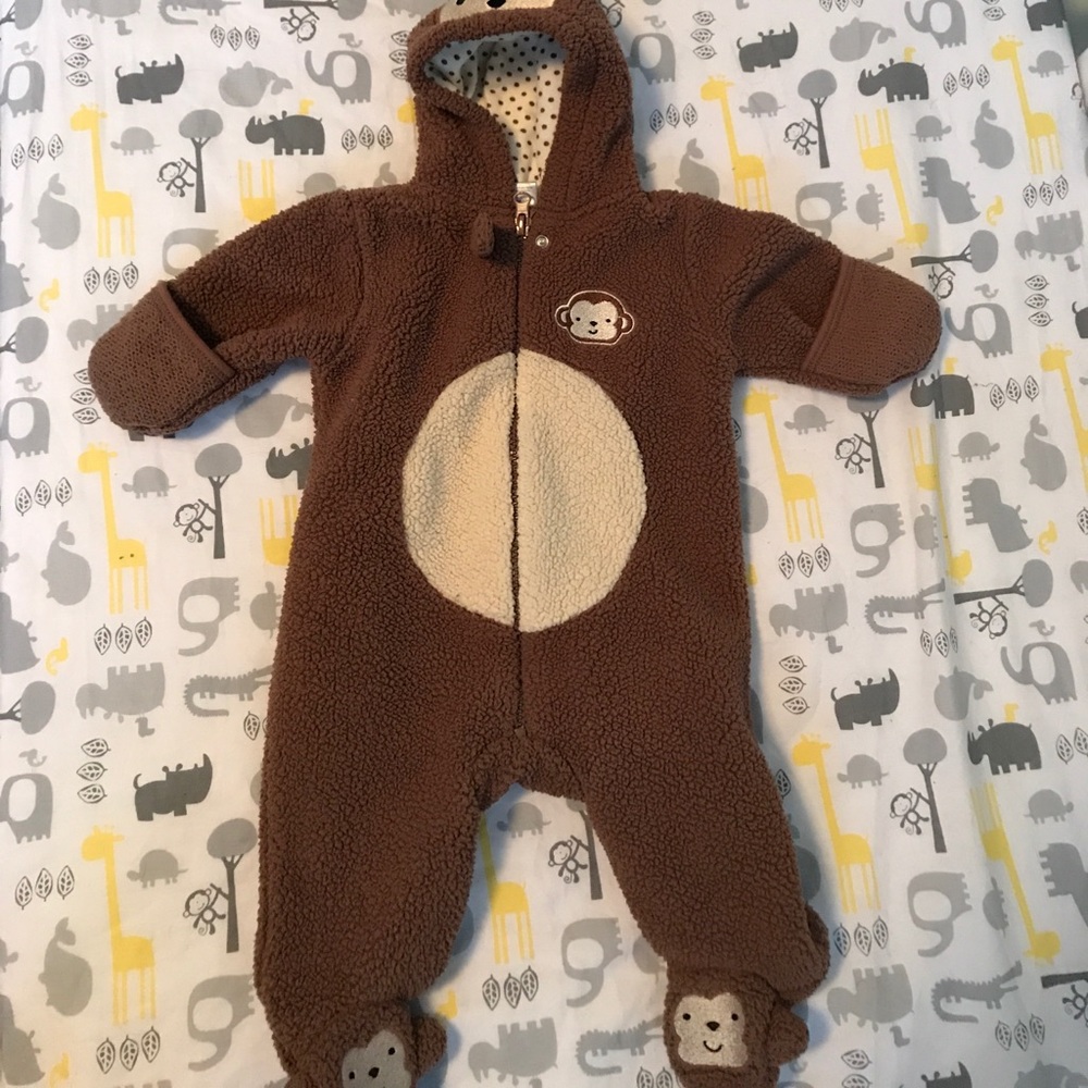 Monkey fleece bodysuit