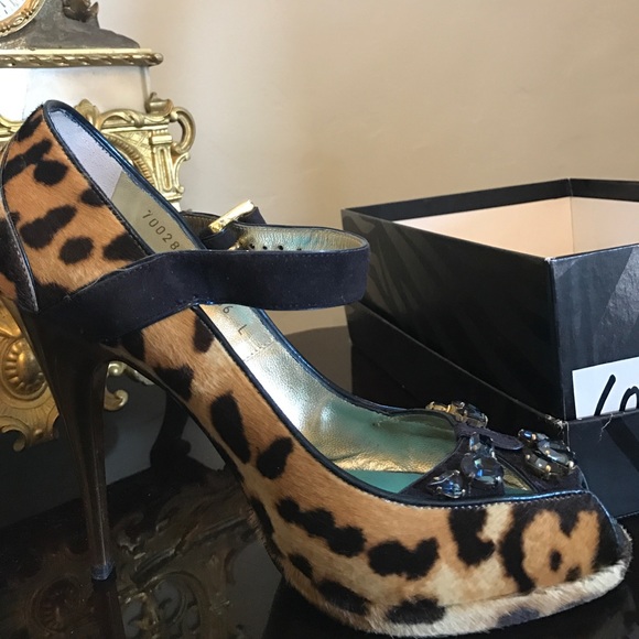 SALE🔥$1125 Cavalli Heels Leopard Platform Peep - Picture 3 of 7