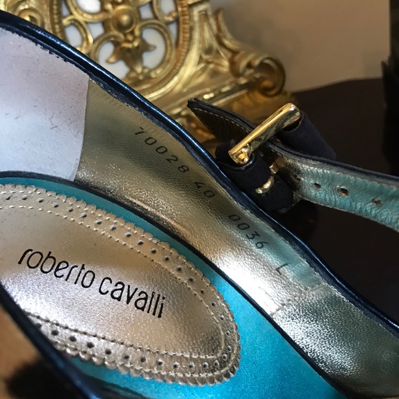 SALE🔥$1125 Cavalli Heels Leopard Platform Peep - Picture 4 of 7