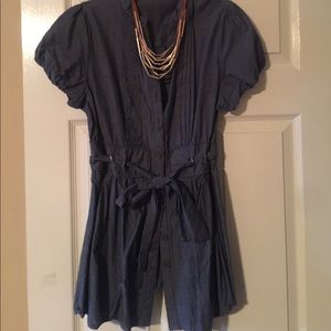 Women blue jean shirt