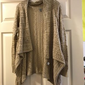 Taupe fold over cardigan