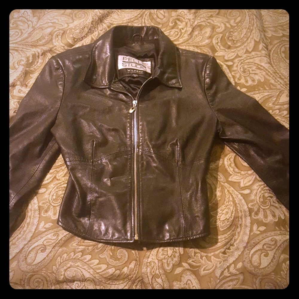 Black leather jacket