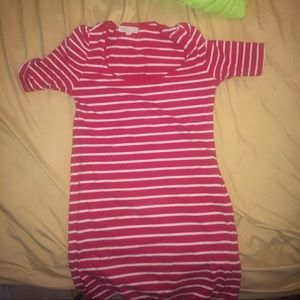 Red and white striped mini dress