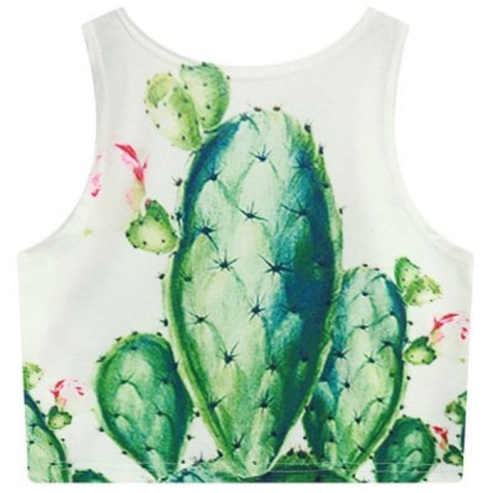 Cactus Print Crop Top