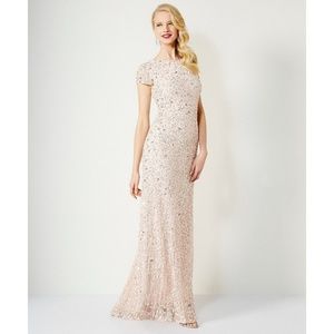 Adrianna Papell Blush Sequin Evening Gown