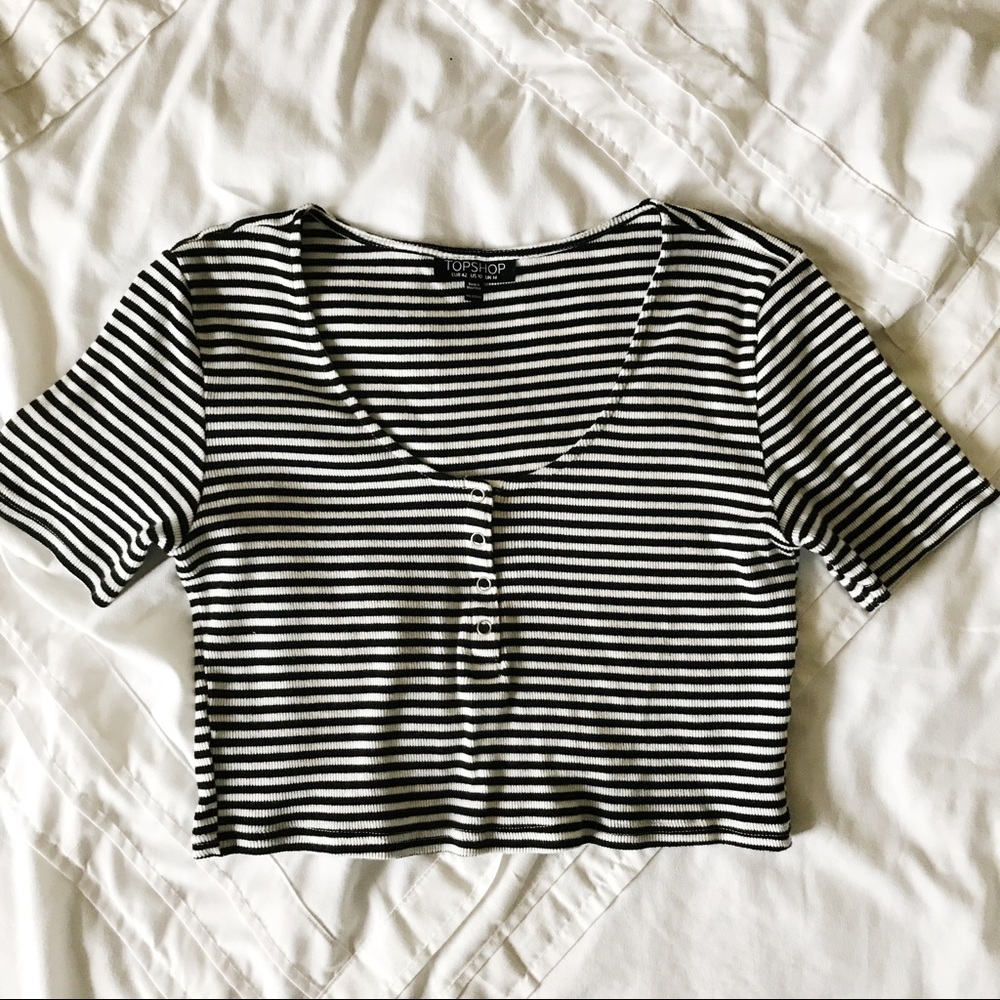Topshop Striped Crop