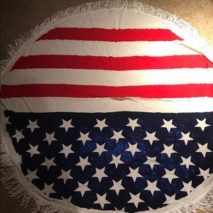 American Flag Round beach Towel