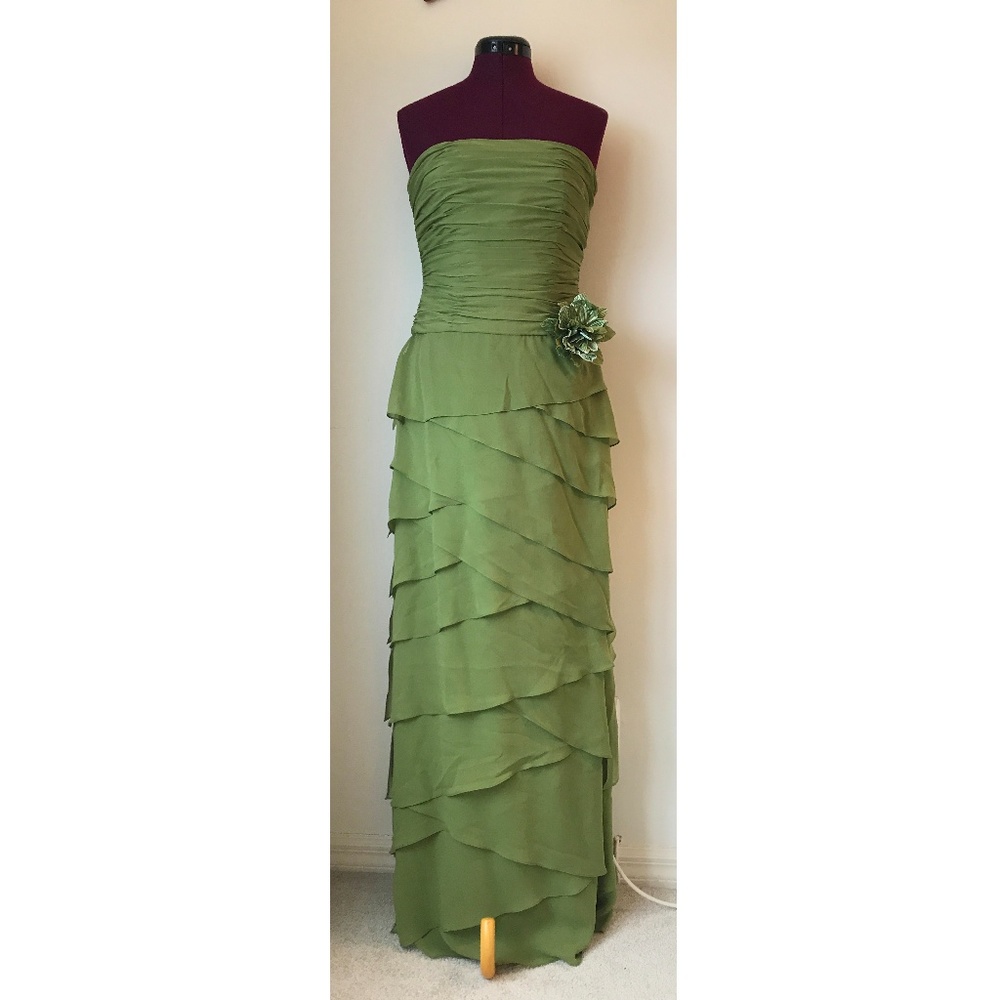 Vintage KAY UNGER NY Silk Strapless Evening Dress