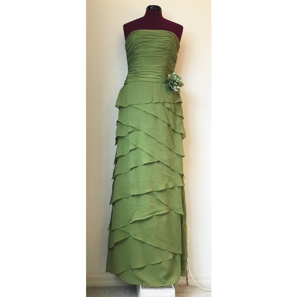 Vintage KAY UNGER NY Silk Strapless Evening Dress - Picture 5 of 8