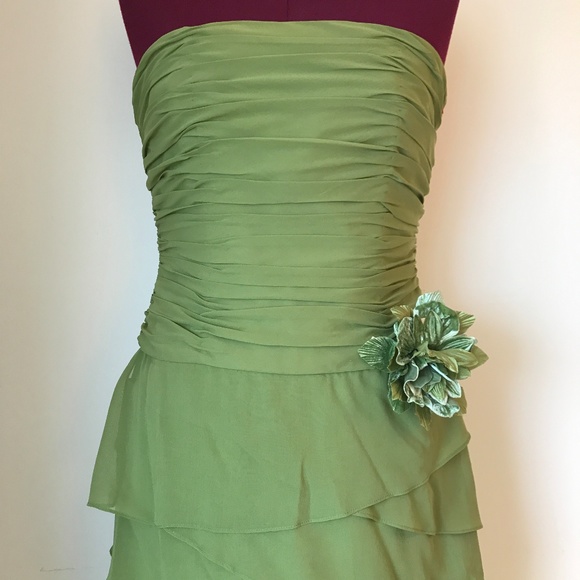 Vintage KAY UNGER NY Silk Strapless Evening Dress - Picture 2 of 8