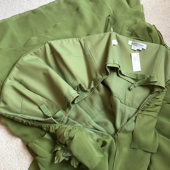 Vintage KAY UNGER NY Silk Strapless Evening Dress - Picture 4 of 8