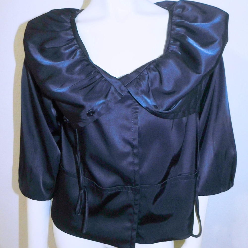 6 Small ECI NEW YORK Black Bolero Jacket