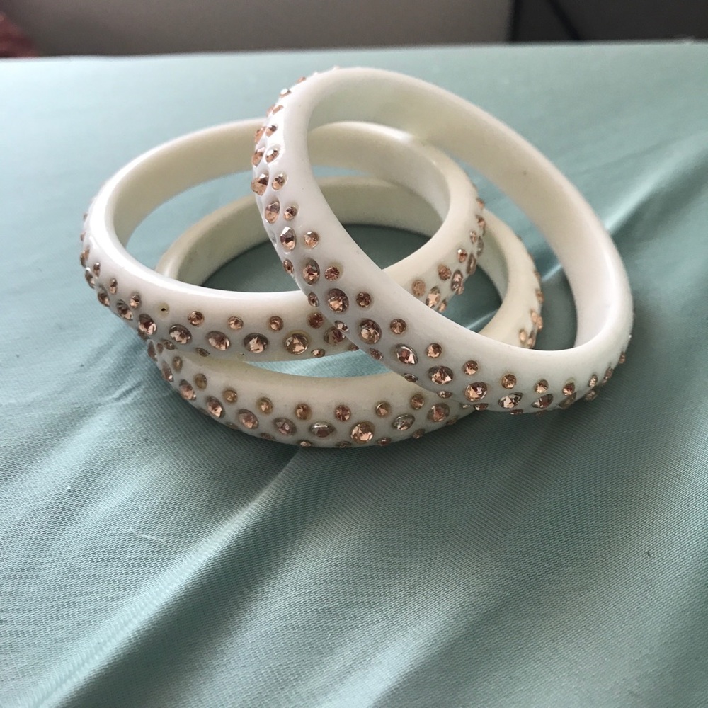 Set of 3 rhinestone bangles (1 set)