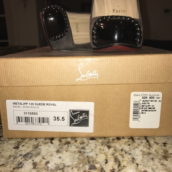 Christian Louboutin Metalipp Suede Royal Sz 35.5 - Picture 7 of 8