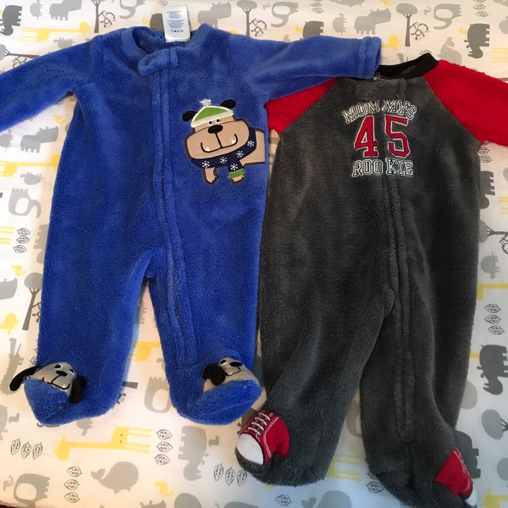 Super fluffy warm fleece footies lot