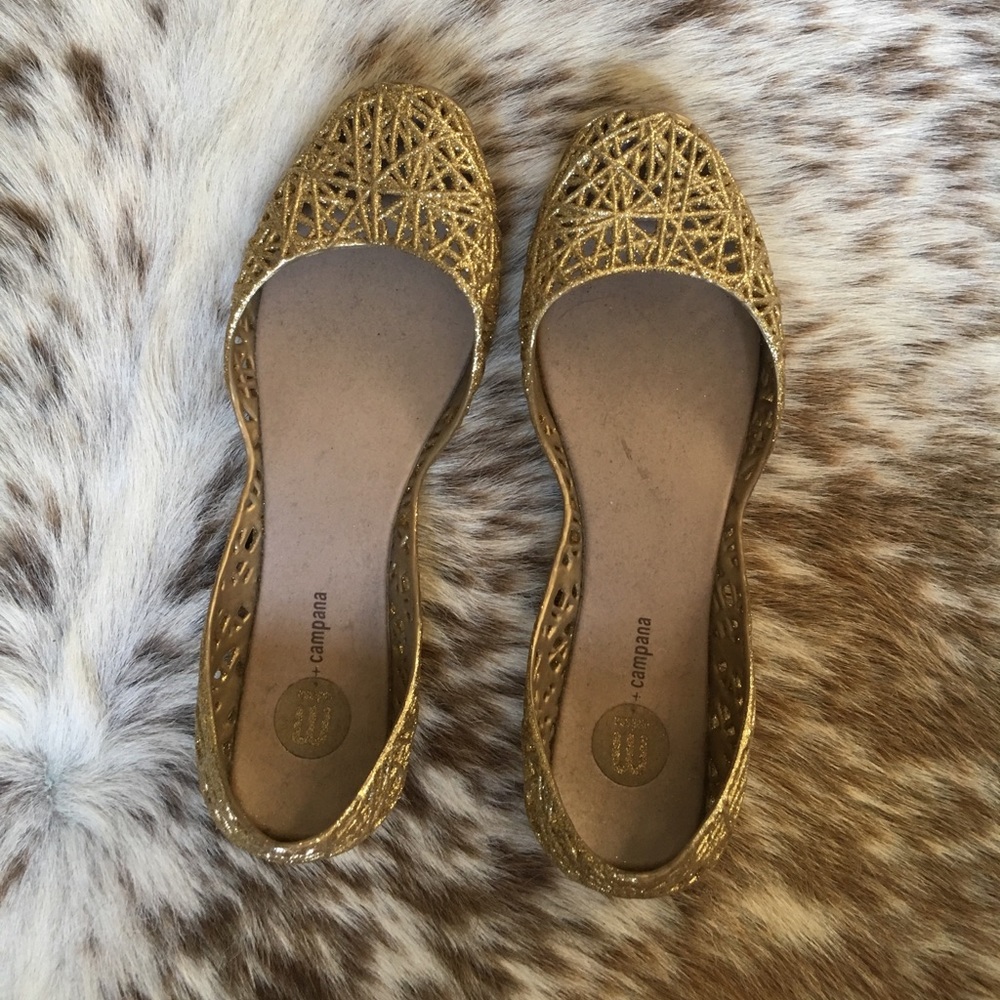 Melissa Campana Gold Jelly flats