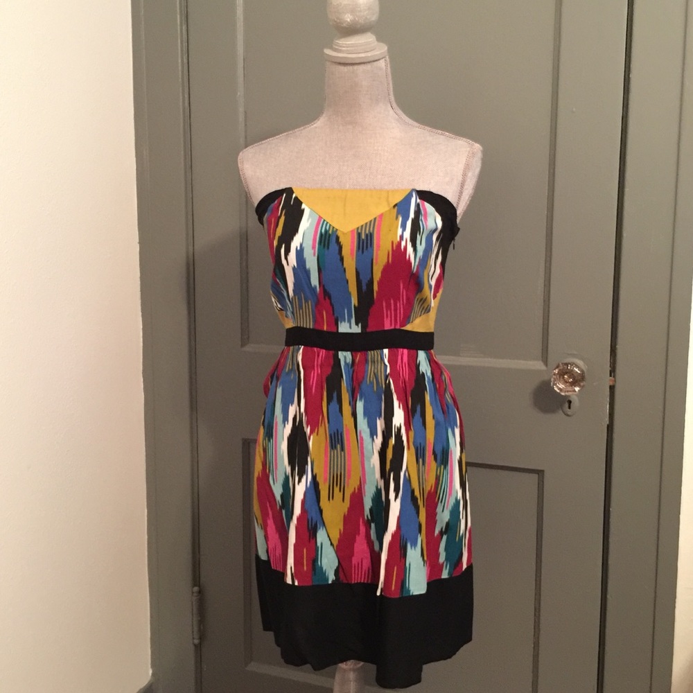 NWT ikat print strapless dress