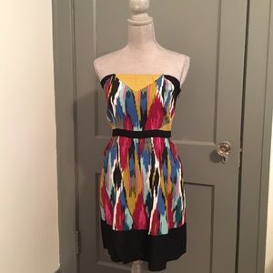 NWT ikat print strapless dress