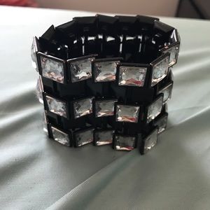 Square rhinestone stretchy bracelet