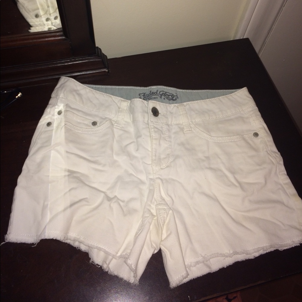 White Jean shorts