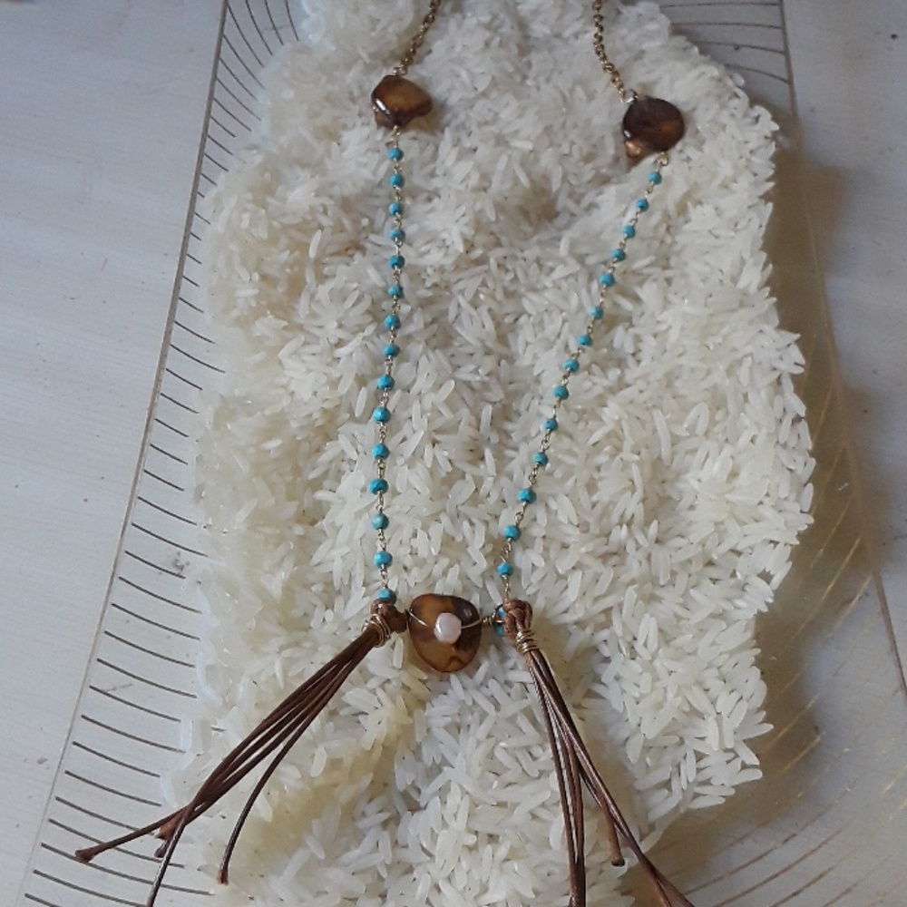 New Boho tassle statement necklace