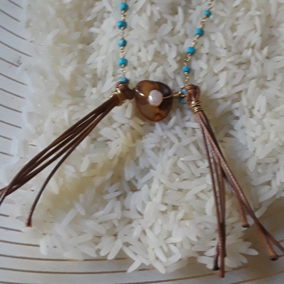 New Boho tassle statement necklace - Picture 2 of 2