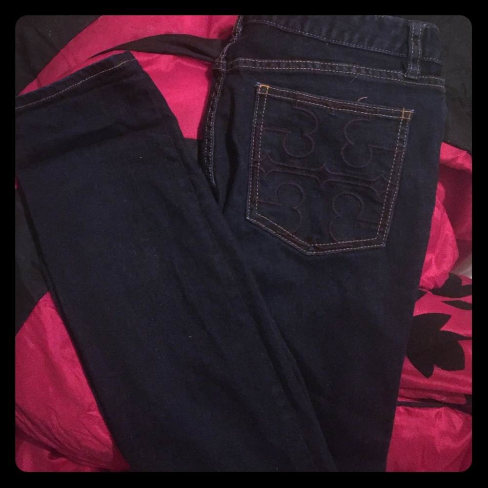 AUTH Tory Burch 28" Super Skinny Dark Wash Jeans