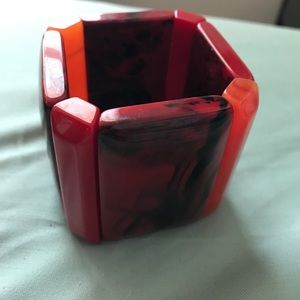 Red and orange marble stretchy bracelet
