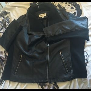 Plus size Faux leather jacket
