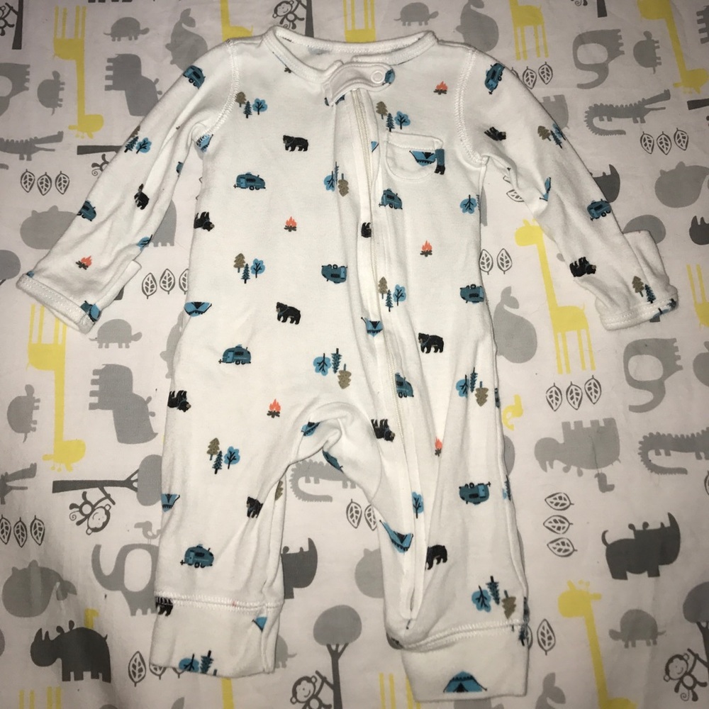 Camping onesie newborn