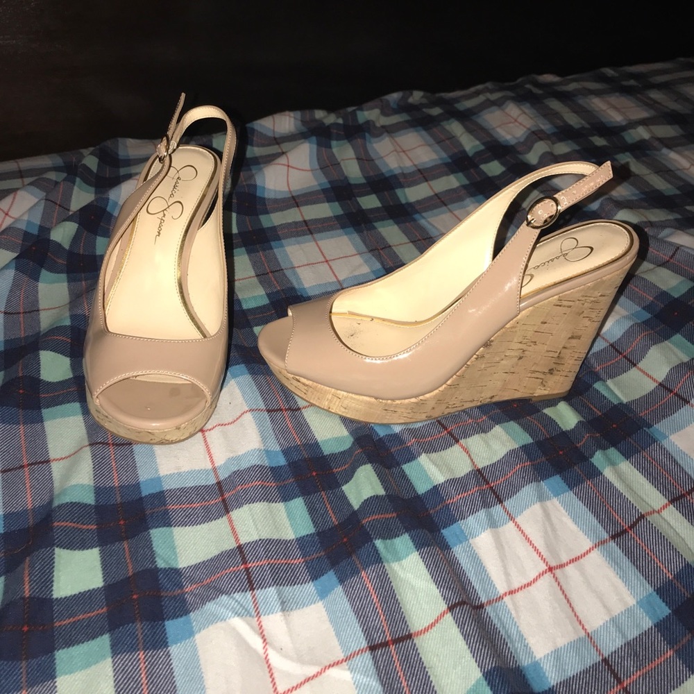 Nude Jessica Simpson Wedges