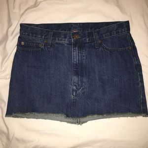 cut off dark denim free people skirt