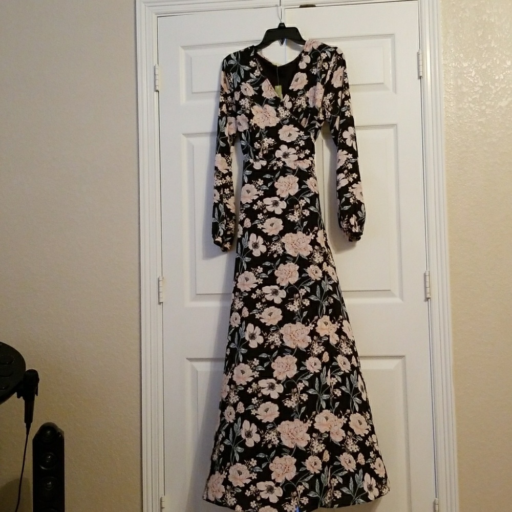 Floral print wrap dress
