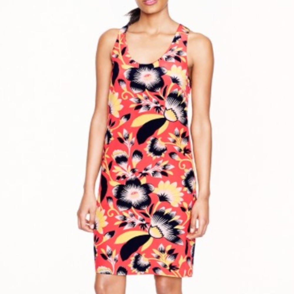 J. Crew Twist-back Silk Dress in hibiscus floral