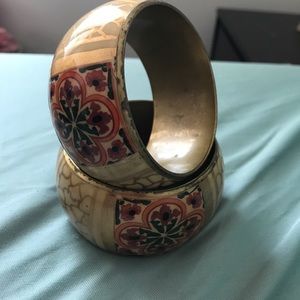 Loved floral bangle (set of 2)