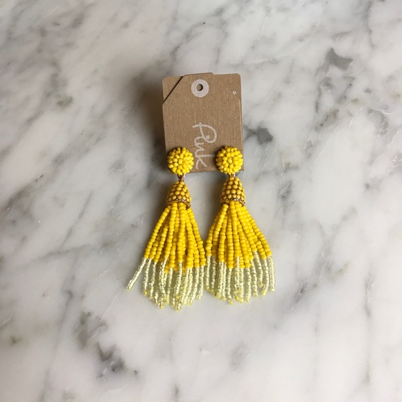 Jewelry - NWT Beaded tassel earrings - yellow Jewelry - NWT Beaded tassel earrings - yellow