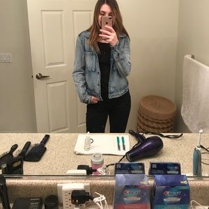 Acid wash denim jacket