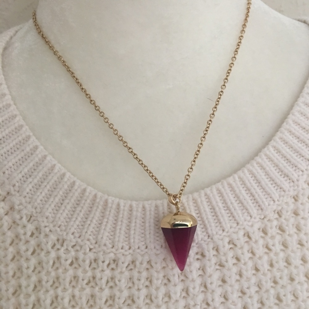 Faux Stone Pendant Necklace - Picture 3 of 4